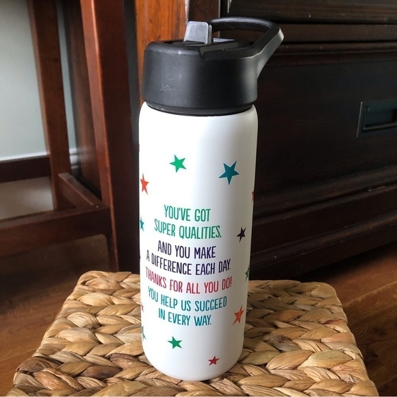 Teacher Water bottle with fold down straw lid - Picture 2 of 4